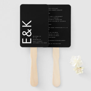 Ultra Modern Bold Big Monogram Simple Hand Fan