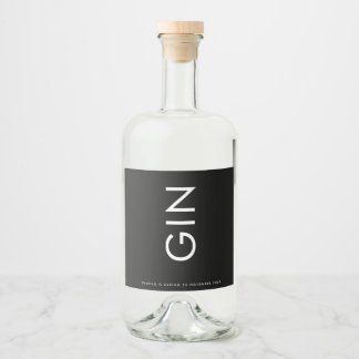 Ultra Modern Bold Big Monogram Simple Liquor Bottle Label