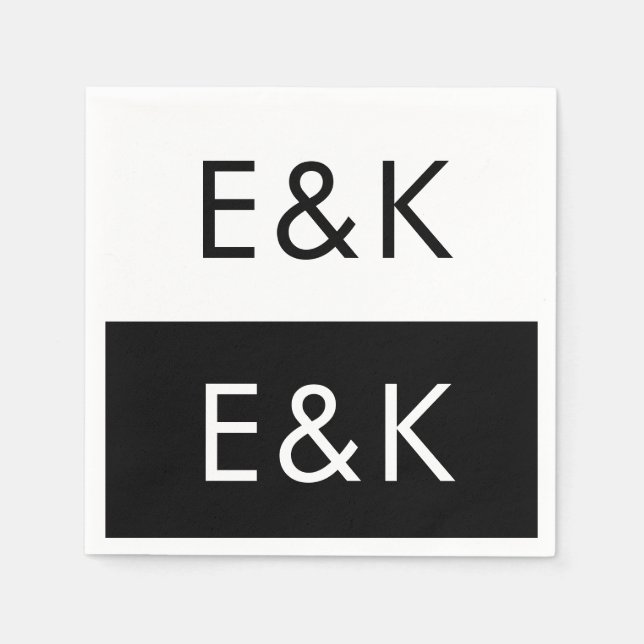 Ultra Modern Bold Big Monogram Simple Napkins (Front)