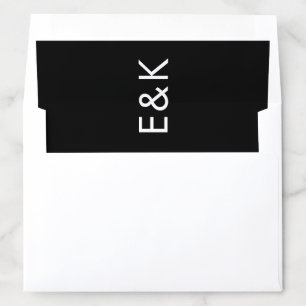 Ultra Modern Bold Big Monogram Simple Wedding Envelope Liner