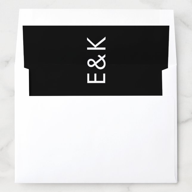 Ultra Modern Bold Big Monogram Simple Wedding Envelope Liner (In Envelope)