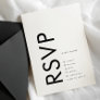Ultra Modern Bold Big Monogram Simple Wedding RSVP Card