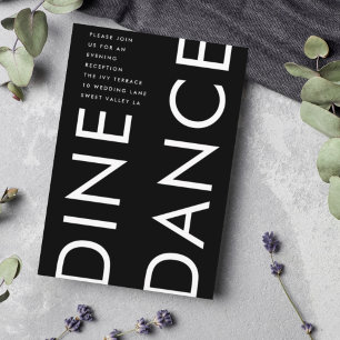 Ultra Modern Bold Big NAME DINE DANCE Wedding Enclosure Card