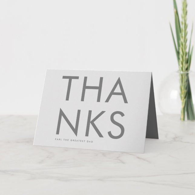 Ultra Modern Bold Gray Name Simple Father's Day Card (Front)