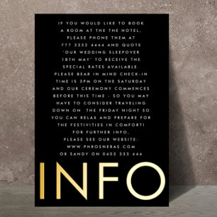 Ultra Modern Bold Monogram Wedding GOLD Enclosure Foil Invitation