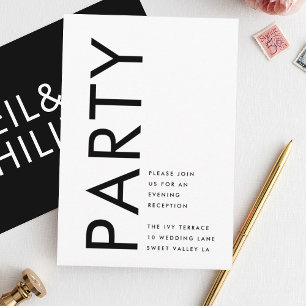 Ultra Modern Bold Names Black Wedding Reception Enclosure Card