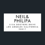 Ultra modern BOLD NAMES Wedding Return Self-inking Stamp<br><div class="desc">This is part of a collection - please contact us for more info or additional options,  colors are available</div>