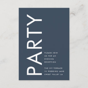 Ultra Modern Bold Navy Blue Monogram Wedding Enclosure Card