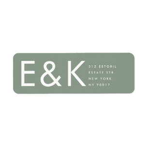 Ultra Modern Bold Sage Green Monogram Simple Label