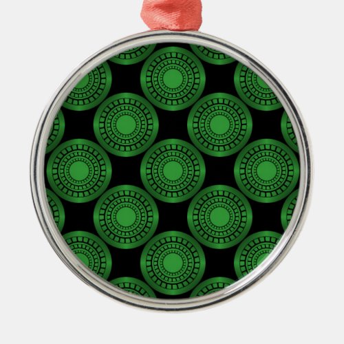 Ultra Modern Circles Christmas Ornament Green Metal Ornament