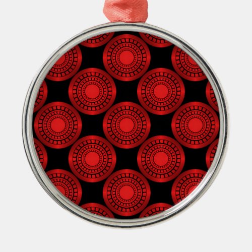Ultra Modern Circles Premium Ornament Red Metal Ornament