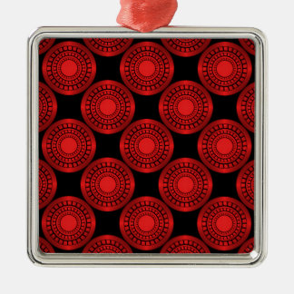 Ultra Modern Circles Premium Ornament, Red Metal Ornament
