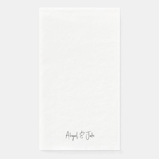 Ultra Modern Custom Wedding  Paper Guest Towels (Front)
