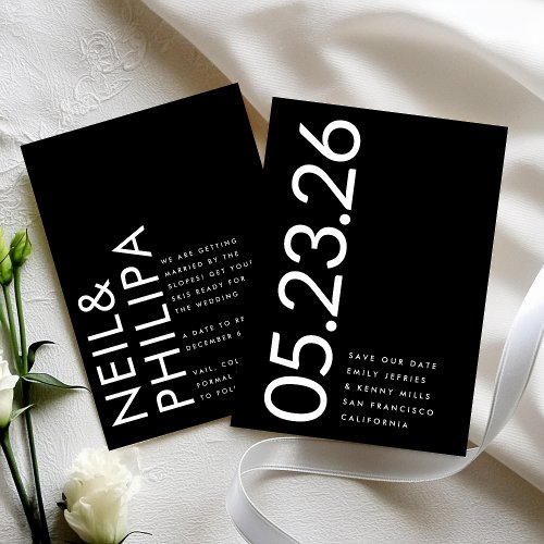 Ultra Modern Editable Premium Non_Photo Bold Date Save The Date