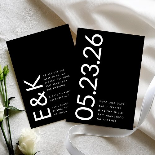 Ultra Modern Editable Premium Non_Photo Bold DATE Save The Date