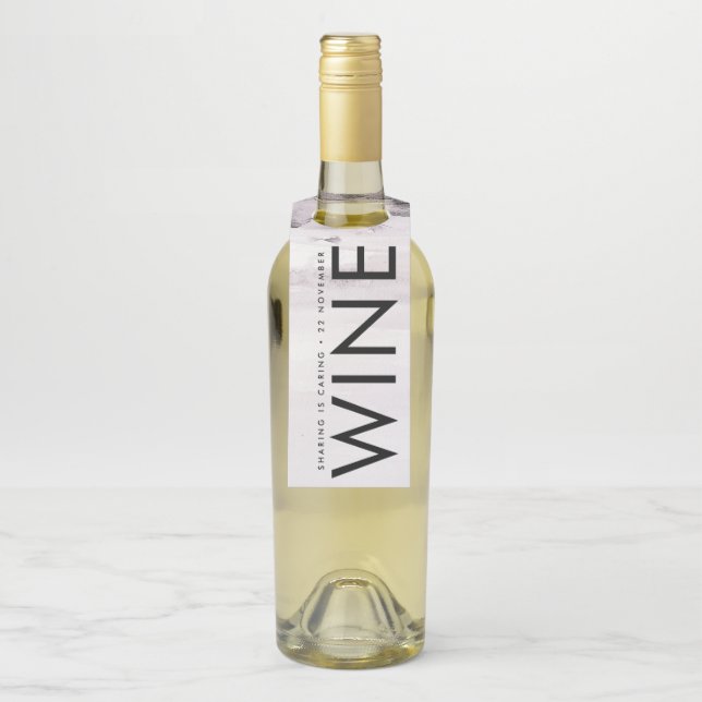 Ultra Modern Gender Neutral Wedding Bottle Hanger Tag (On Bottle)