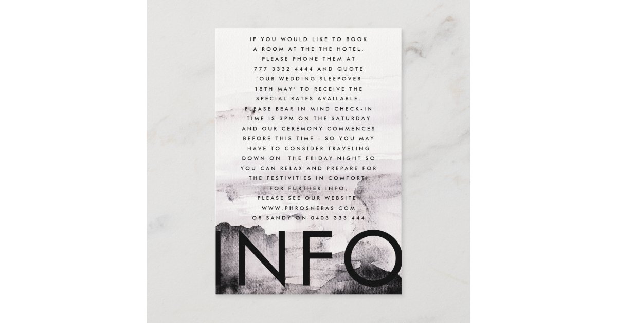 Ultra Modern Gender Neutral Wedding Enclosure Card | Zazzle