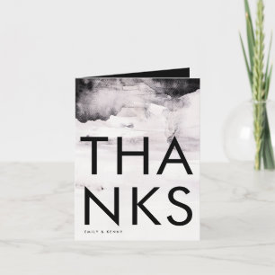Ultra Modern Gender Neutral Wedding Letterpress Thank You Card