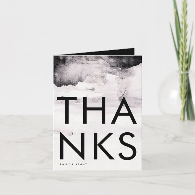 Ultra Modern Gender Neutral Wedding Thank You Card (Front)