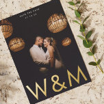 Ultra Modern Gold Photo Monogram Save The Date Foil Invitation<br><div class="desc">This design is part of a collection - please don't hesitate to contact for any queries</div>