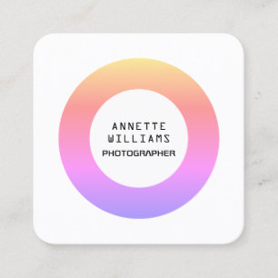 Ultra modern gradient circle tech inspired square business card