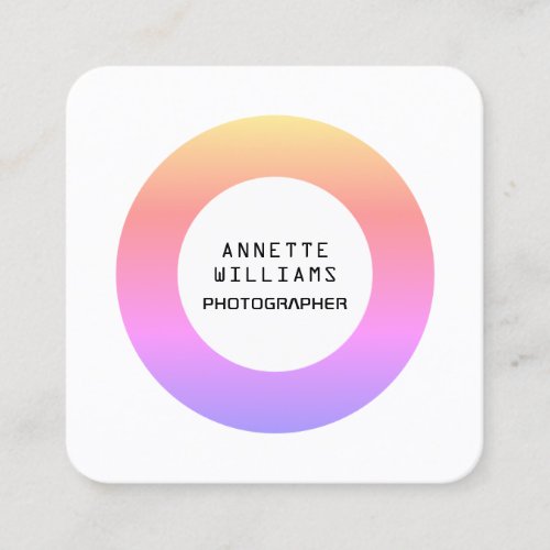 Ultra modern gradient circle tech inspired square business card