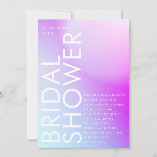 Ultra Modern Gradient Purple Fall Bridal Shower Invitation
