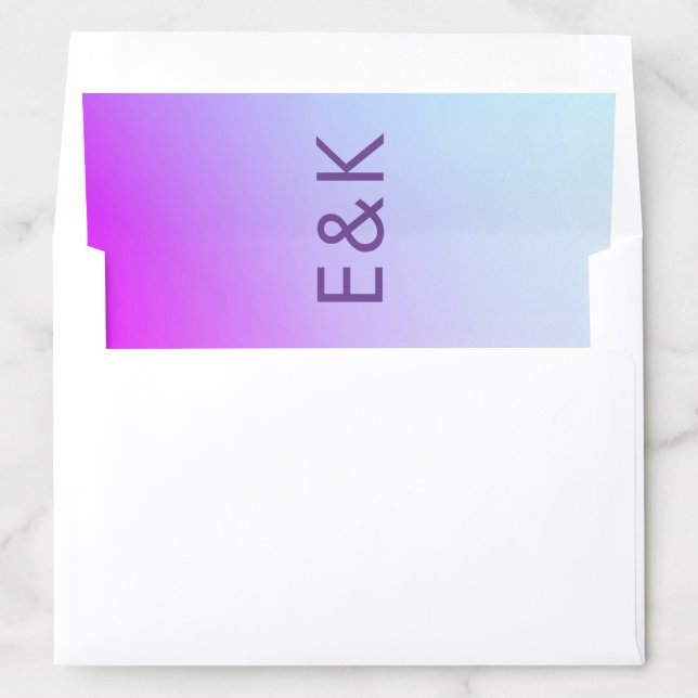 Ultra Modern Gradient Purple Fall Wedding Envelope Liner (In Envelope)