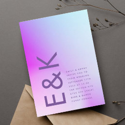 Ultra Modern Gradient Purple Fall Wedding Invitation