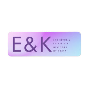Ultra Modern Gradient Purple Fall Wedding Label