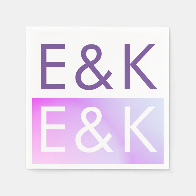 Ultra Modern Gradient Purple Fall Wedding Napkins (Front)