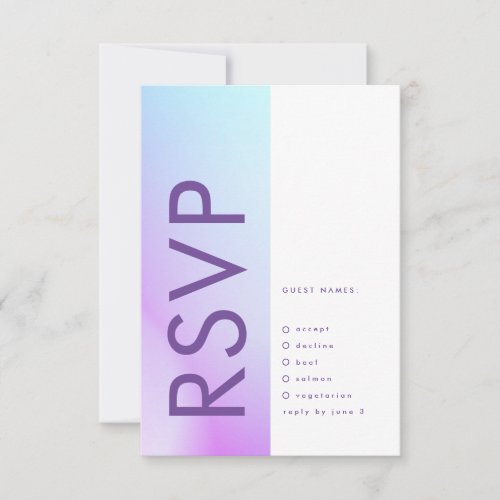 Ultra Modern Gradient Purple Fall Wedding RSVP Card