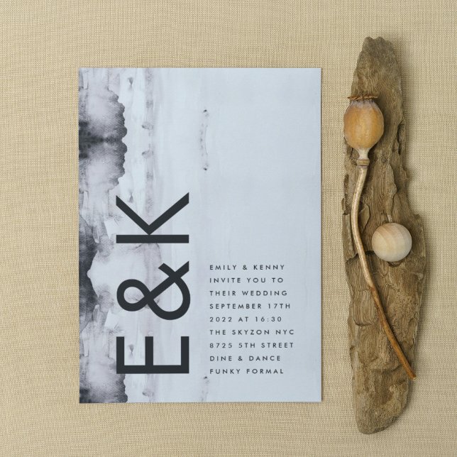 Ultra Modern Ink Art Wedding Invitation (Creator Uploaded)