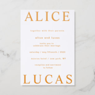Ultra Modern Layout Elegant Script Letterpress Invitation