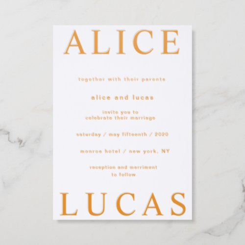 Ultra Modern Layout Elegant Script Letterpress Invitation