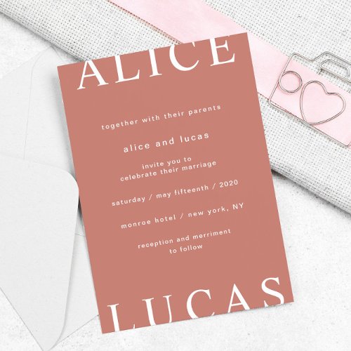 Ultra Modern Layout Elegant Script Wedding Invitation
