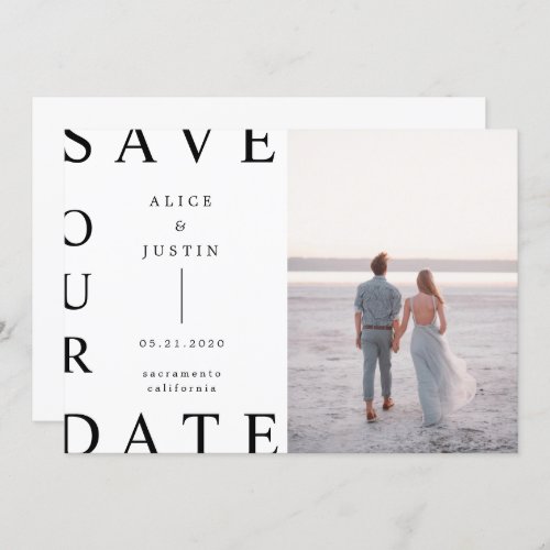 ultra modern layout photo Save the Date Invitation