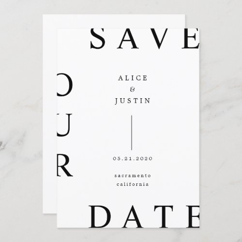 ultra modern layout Save the Date Invitation