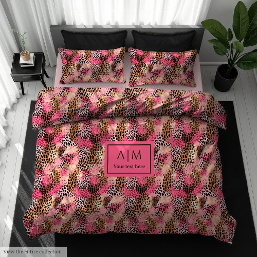 Ultra modern leopard skin watercolor duvet throw
