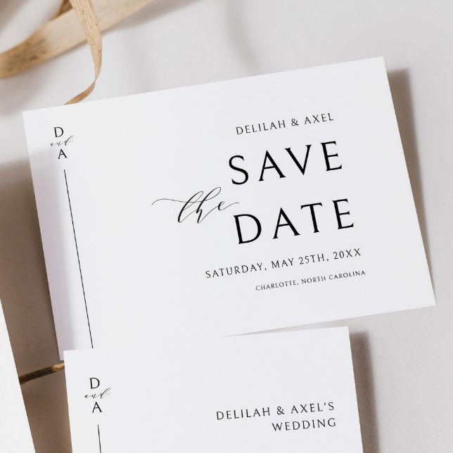 Ultra-Modern Minimal Black & White Save the Date (Creator Uploaded)