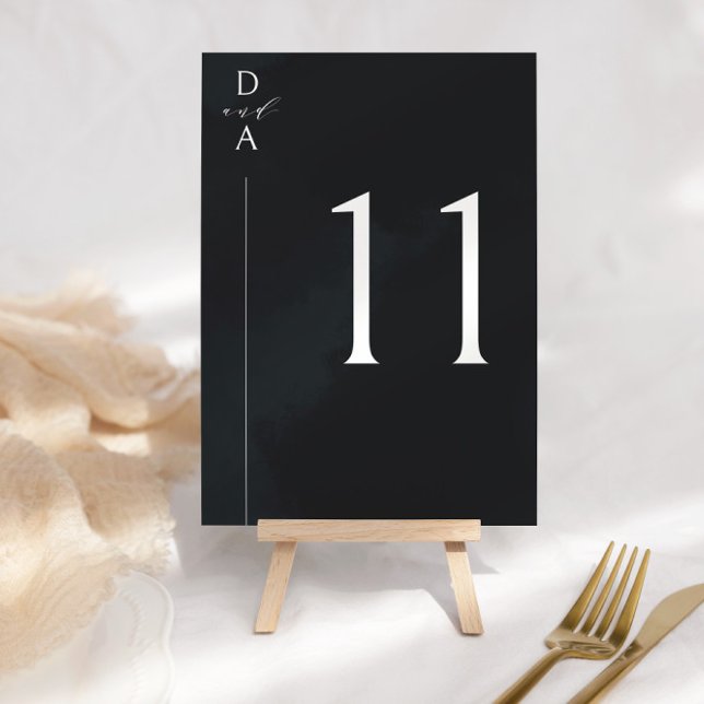 Ultra-Modern Minimal Black & White Table Number (Creator Uploaded)