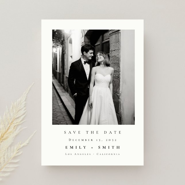 Ultra Modern Minimal Classic Photo Wedding Save The Date (Creator Uploaded)