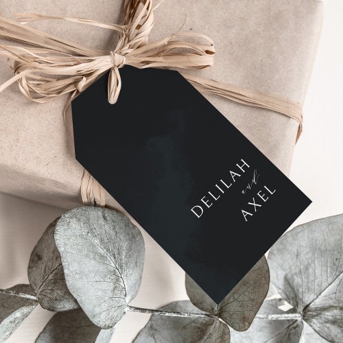 Ultra_Modern Minimalist Black and White Favor Gift Tags