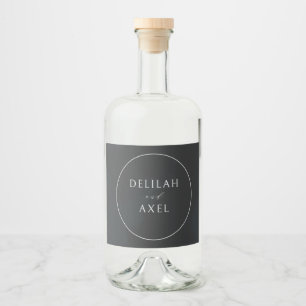 Ultra-Modern Minimalist Black and White Liquor Bottle Label
