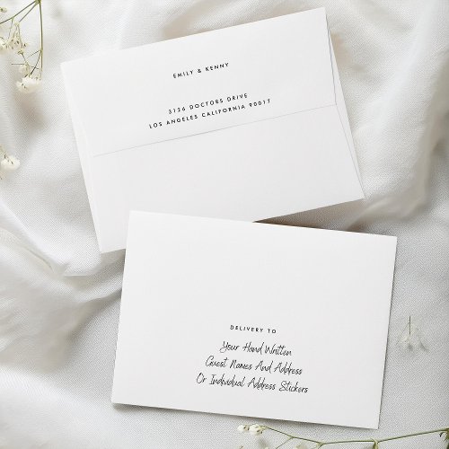 Ultra Modern Minimalist Return Address Wedding Envelope