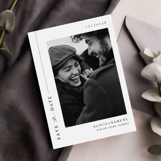 Ultra Modern Minimalist Typography Photo Wedding Save The Date