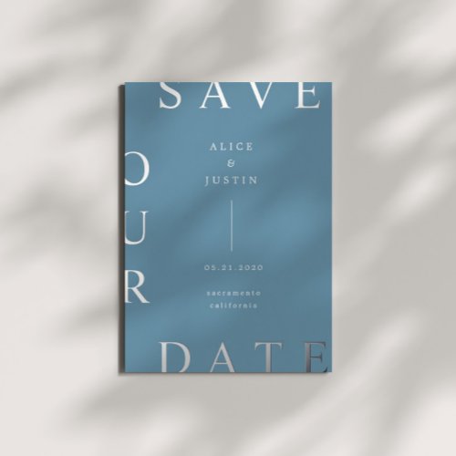 Ultra Modern Monogram Save the Date Foil Invitation