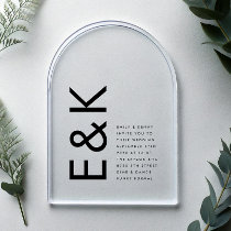 Ultra Modern Monogram Wedding Acrylic Invitations