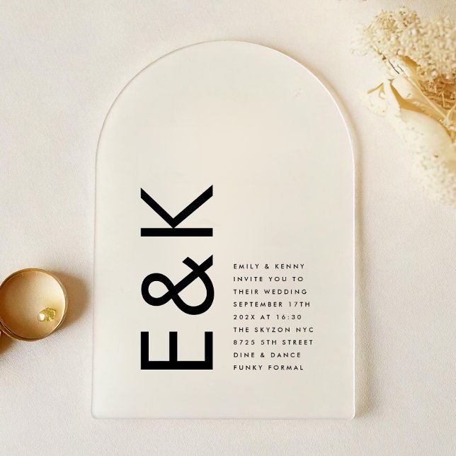 Ultra Modern Monogram Wedding Acrylic Invitations (Creator Uploaded)