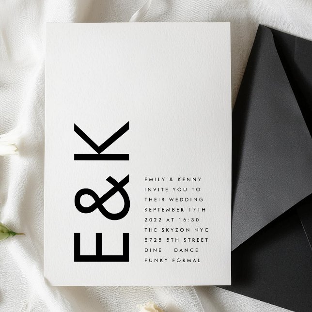 Ultra Modern Monogram Wedding Invitation (Creator Uploaded)